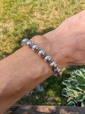Vintage Y2K Designer Bali Sterling Silver Ball Bracelet